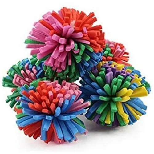 Stock Show 10PCS 1.6'' Funny Colorful EVA Flower Ball Foam Cat Toy Ball Cat Kitten Catch/Chase/Play Ball, Random Color