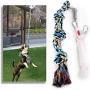 Dog Rope Toy with a Big Spring Pole, Strong Retractable Outdoor Hanging Exercise Play Tug Pull War Toys for Medium to Large Dogs and Puppies