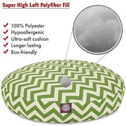 Sage Chevron Medium Round Indoor Outdoor Pet Dog Bed With Removable Washable Cover By Majestic Pet Products