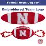 Pets First NCAA Nebraska Cornhuskers Football Dog Toy, Tough Quality Nylon Materials, Strong Pull Ropes, Inner Squeaker, Collegiate Team Color