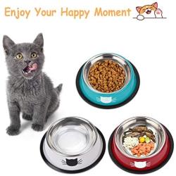 Legendog 3Pcs Cat Bowls, Cute Cat Food Bowls, Stainless Steel Cat Bowl, Cat Bowls for Food and Water, Cat Food Dish with Food Scoops…