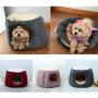 N-brand Kitty Cat House Small Pets Home Sweet Warm Rabbit Hut Shaped Frustum Guinea Pig Hiding Bed with Removable Cushion for Winter