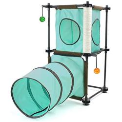 Kitty City Steel Claw Passage Cat Furniture Green, 2 levels