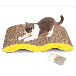 N+A M Shape Corrugated Paper Pet Cat Toy Cat Claw-Grinding Plate with Catnip Leopard Print Pattern 17.32'' x 9.45''