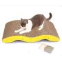 N+A M Shape Corrugated Paper Pet Cat Toy Cat Claw-Grinding Plate with Catnip Leopard Print Pattern 17.32'' x 9.45''