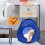 MYDEAL PRODUCTS Pop Up Instant Kitty Play and Sleep Tent with Portable, Foldable Design and Built in Toy for Cats, Kittens, and Other Small Animals!
