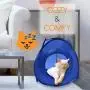 MYDEAL PRODUCTS Pop Up Instant Kitty Play and Sleep Tent with Portable, Foldable Design and Built in Toy for Cats, Kittens, and Other Small Animals!