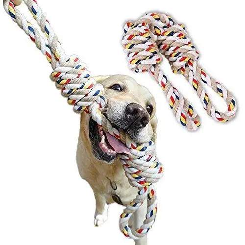 ABERTEM XL Dog Rope Toy for Aggressive Chewers - Medium and Large Dogs - Easy to GRAP Extra Large Dog Chew Toy, Nearly Indestructible Long Lasting Tug of War Dog Toy ABERTEM XL Dog Rope Toy for Aggressive Chewers - Medium and Large Dogs - Easy to GRAP Extra Large Dog Chew Toy, Nearly Indestructible Long Lasting Tug of War Dog Toy