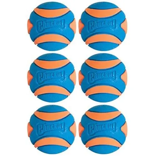 Chuckit! 6 Pack of Ultra Squeaker Ball Dog Toys, Medium, Whistles When Thrown Chuckit! 6 Pack of Ultra Squeaker Ball Dog Toys, Medium, Whistles When Thrown