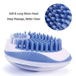MAVRICFLEX Dog Brush, Dog Grooming Brush with Shampoo Dispenser, Soft Silicone Bristles Dog Shedding Brush for Long and Short Hair Dogs, Dog Hair Brush Ideal for Gentle Massage, Rubber Dog Brush