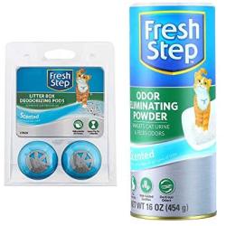 Fresh Step For Pets Deodorizing Pods for Cat Litter Box in Fresh Scent With Odor Eliminating Powder Combo Pack, 16 Ounces - Everything You Need to Neutralize Cat Odors