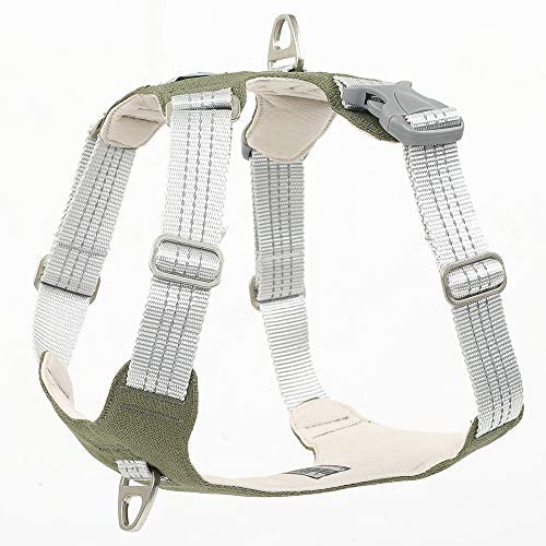 Dog Harness Heavy Duty 3M Reflective Oxford Puppy Vest Non Pulling with 2 Leash Clips