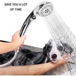 Pet Shower Set, Pet Bath Faucet Spray Dog Shower for for Washing Pets, Bathing Child and Cleaning Tub Hand Shower Spray Faucet Attachment with Hose (Chrome)