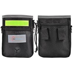 Pet Industries Blowout Sale Dog Treat Training Pouch with Poop Bag Dispenser, Waist & Shoulder Reflective Strap, 2 Zippered Pockets and Quick-Access Opening [Premium Edition]
