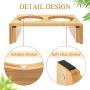 Raised Pet Bowls Elevated Feeder for Dogs Cats - Adjustable Bamboo Food and Water Bowls Stand Feeder, Available in 8.5 inches and 4.5 inches with 2 x Stainless Steel for Free