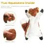 Dog Squeaky Toys, No Stuffing Plush Chew Toy for Small Medium Dogs Puppy Aggressive Chewers Large Breed, 5 Pack Cute Animals (Raccoon Squirrel Tiger Fox and Lion)