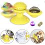 HH HHAO SPORT Windmill Cat Toy Turntable Cat Spinning Toy Teasing Interactive Cats Suction Cup Toy Indoor Cat Spinner Aggressive Kitty Toy Massage/Tickling Ball with Glowing Ball and Catnip