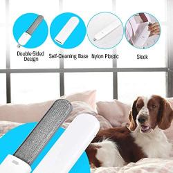 Petspective Pet Hair Remover Brush – Double-Sided Dog & Cat Lint Remover with Self-Cleaning Base Keeps Your Sofa, Beddings, Carpet, Clothes Free of Pet Hairs – Travel Sized Pet Hair Brush