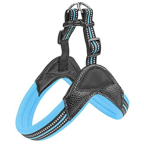 Fas Plus Dog Harness No Pull Easy Padded Pet Harness with 2 Adjustable Botton Back Clip Reflective Puppy Harnesses for Small Medium Large Dogs