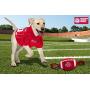 Pets First NCAA Ohio State Buckeyes Football Dog Toy, Tough Quality Nylon Materials, Strong Pull Ropes, Inner Squeaker, Collegiate Team Color