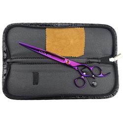 LILYS PET HIGH-END Series 8.0-Inch Japanese 440C 360° Bamboo Swivel Professional Pet Grooming Straight Cutting Scissor with Delicate Red Screw