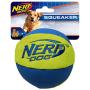 Nerf Dog Chewable Ball Dog Toy with Interactive X-Ring Design, Lightweight, Durable and Water Resistant, 6.5 Inch Diameter For Medium/Large Breeds, Two Pack, Orange/Blue & Green/Blue