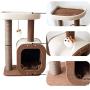 Catry Kitten Cat Tree Condo with Paper Rope Covered Scratching Post Activity Center for Climbing Relaxing and Playing Natural Jute Fiber Pet Stand