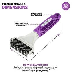 Poodle Pet Dematting Comb for Dogs – Handheld Undercoat Dematter Rake Grooming Tool for Long or Short Hair