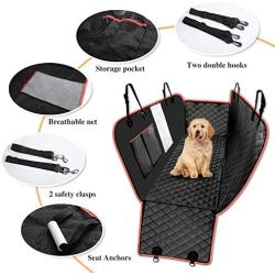 look envy Heavy Duty Dog Back Seat Cover Protector,Waterproof and Scratch-Proof 600D Oxford Cloth Rear Seat Cover,Pet Dog Hammock Back with Mesh Window for Cars, Trucks & SUVs
