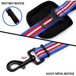 Didog Dog Safety Seat Belt, Dog Vehicle Car Harness/Leash with Handle for Car Travel Walking,Adjustable Dog Leashes Fit Small Medium Large Dogs,Blue