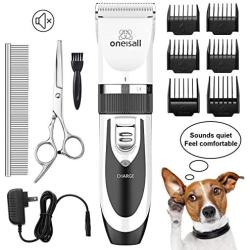 oneisall Low Noise Dog Clippers(White)+2 Speed Dog Nail Grinder…