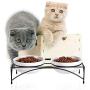 Y YHY Cat Bowls,Elevated Cat Food and Water Bowls with Stand,Raised Pet Bowls for Cats or Dogs,Ceramic Cat Dishes,12 Ounces,Microwave and Dishwasher Safe