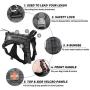 EJG Tactical Dog Harness Vest with Collapsible Bowl Spoon Patch, Handle for Walking, Molle System & DIY Velcro Area No Pull Design, for Service Dogs, Military Training Hunting Outdoor Hiking -M L XL