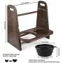 Emfogo Dog Bowls Elevated 3 Heights 4in 8in 13in Wood Raised Dog Bowl Stand with Double Collapsible Travel Bowls Raised Feeder for Dog Cat 16.7x15.5 inch Weathered Walnut Emfogo Dog Bowls Elevated 3 Heights 4in 8in 13in Wood Raised Dog Bowl Stand with Double Collapsible Travel Bowls Raised Feeder for Dog Cat 16.7x15.5 inch Weathered Walnut