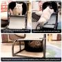 Goetland Modern Cat Tree House Condo Pet Furniture Large Cat Tower Bed Scratching Post Climber Peek Holes Dangling Toy