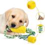 Dog Chew Toys Corn,Dog Toys,Dog Toothbrush,Rubber Chew Toys for Dogs, Teething Cleaning, Corn Molar Stick with Rope , for Aggressive Chewers for Small Medium Large Dogs Breed Toys by INNAPER