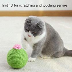 Cat Roly-Poly Scratcher Ball, Cactus Cat Scratcher, Motion Kitten Toy, Cat Treadmill , Interactive Tilting Toys for Cats and Kittens