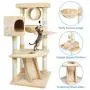 TOYSBOOM Cat Tree with Scratching Posts, Multi Level Cat Play House with Hammock Condo Platform, Kitten Activity Center Cat Tower for Indoor Cats 47 inch TOYSBOOM Cat Tree with Scratching Posts, Multi Level Cat Play House with Hammock Condo Platform, Kitten Activity Center Cat Tower for Indoor Cats 47 inch