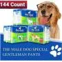 Soft Barks Disposable Male Wrap Dog Diapers Simple and Convenient, 144 Count (Medium 144 Count)