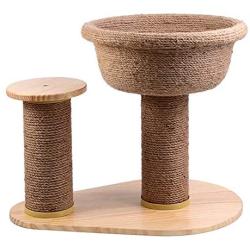 Small Cat Tree, Cat Tower, Sisal Scratching Post, Pet Activity Center, with Platform and Sleep Basket, Sturdy Wooden Base Board