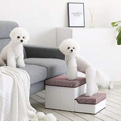 Roomnhome pet Storage Stepper, Foldable Multi Tier pet Stairs with Size of 20x11x12.5(2T) / 27.5x12x15(3T) can Hold up to 20lbs Small&Medium Size Dogs