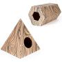 Upstreet Cat Hideout, 100% Non Toxic Cardboard, 2 Pack Hex Tunnel, Hideaway, Pyramid Shelter, Playhouse for Anxiety Relief, Stress Relieving Environment for Cats, Durable, Contemporary & Lightweight