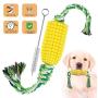 SEALAYE Dog Toothbrush Chew Toy Indestructible Corn Non-Toxic and Natural Durable Rubber Chewing Teeth Cleaning Toys for Small Medium Dogs Pet Multifunction Puppy Molar Stick Bone（Yellow）