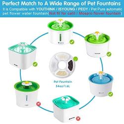 YAMOZOM Replacement Filters for Cat Fountain - 12Pcs, Cat Water Fountain Filter,Triple Activated Carbon Filtration System Filters for 54oz/1.6L Automatic Pet Water Fountain Filte