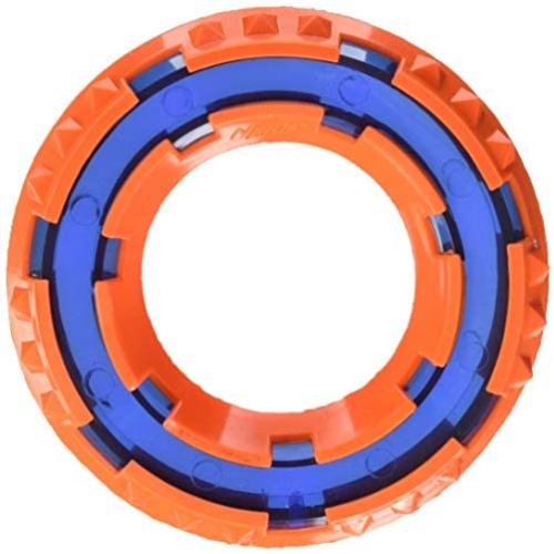 Nerf Dog Spike Ring Dog Toy, Frisbee, Lightweight, Durable and Water Resistant, 6 Inch Diameter, for Medium/Large Breeds, Single Unit, Blue/Orange