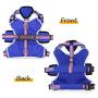 Didog Escape Proof Dogs Harness,Soft Breathable Padded & Reflective,Adjustable No Pull Dog Harness with Lift Handle & Double Leash Clips for Medium Large Dogs Walking Hiking Training,Blue,S