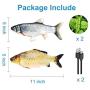 Jugsar 2 Pack Electric Wiggle Fish Cat Toy, Realistic Plush Simulation Moving Flopping Kitty Pillow Catnip Toys, Funny Interactive Charging Pets Supplies for Kitten Cats Indoor Chew Bite Kick Exercise