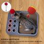 JEMPET Cheerble Cat Scratcher Cardboard Scratching Post with Ball for Cat Kitten Pet Ball Toy Corrugated Durable Texture Design (Grey)