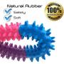 Aduck Small Pet Puppy Dog Chew Toys for Teething and Training Interactive Playing - 4.7 Inch, Soft Natural Rubber Ring Doggie Toys (Random Color)