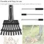 PETRIP Poop Scooper, 3 Pack Metal Long Handle Dog Poop Scoop Rake and Pan Set, Adjustable Stainless Pooper Scooper for Large Medium Small Dogs